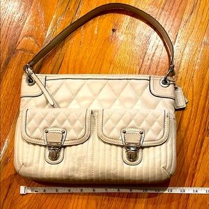 Coach Cream Quilted Shoulder Bag